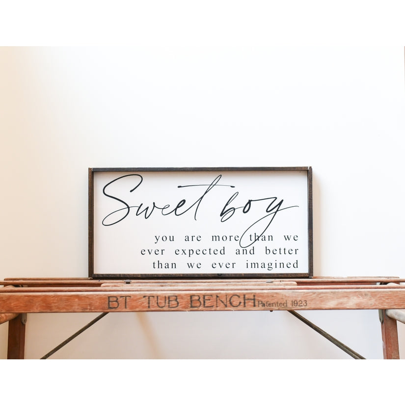 Sweet Boy Wood Sign