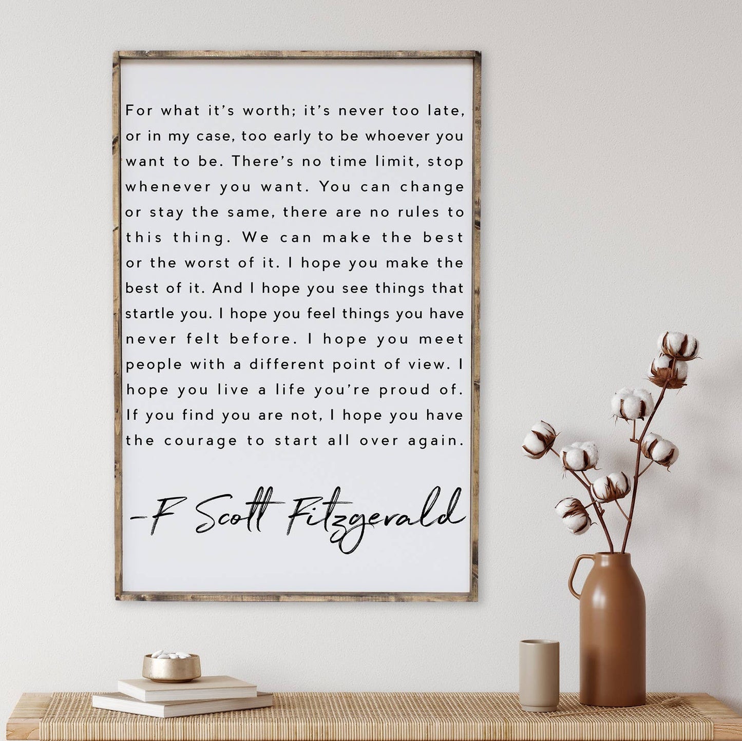 F. Scott Fitzgerald Wood Sign