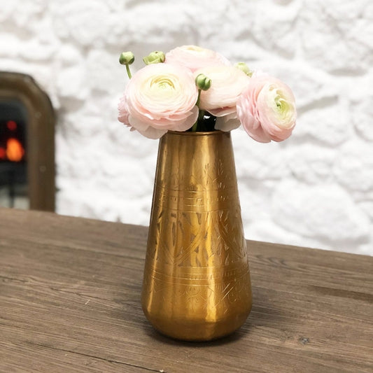 Golden Aluminum Cylinder Vase