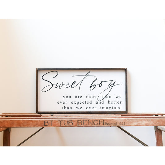Sweet Boy Wood Sign